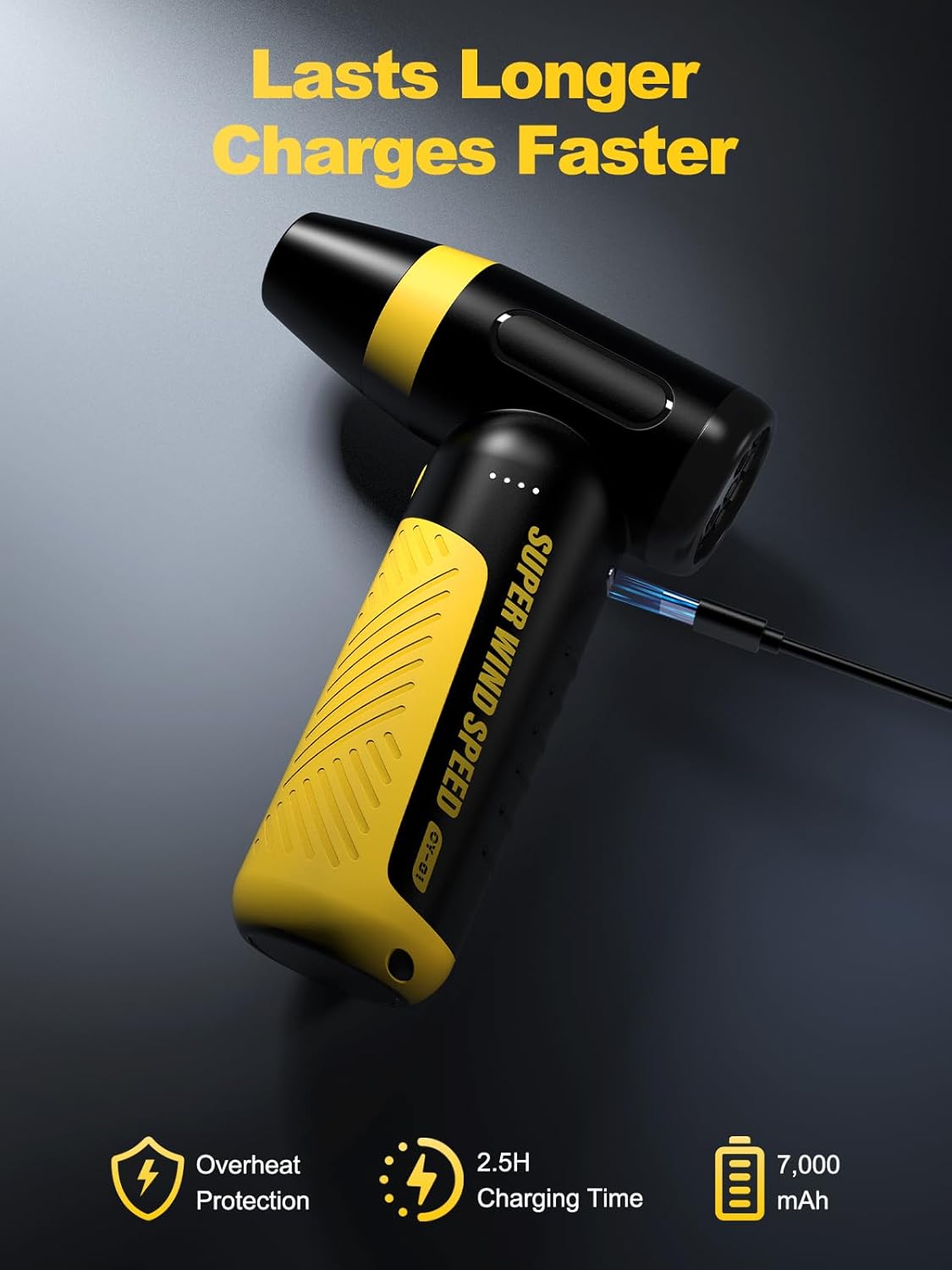 Electric Compressed Air Duster & Blower, 150000 RPM, 3 Speeds | Adjustable Airflow, Cordless Mini Blower, USB Rechargeable 5V/2A, Portable Dust Remover for Computer, Keyboard, Car