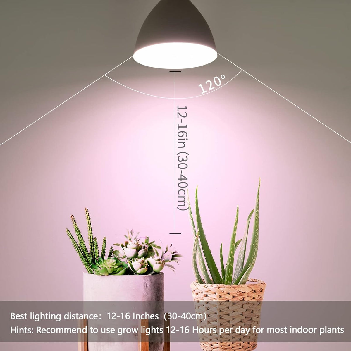Smart Grow Light Bulbs for Indoor Plants, Programmable Timer and Dim