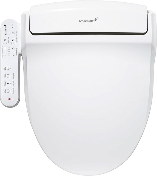 SmartBidet® SB-2000 Smart Bidet Electric Bidet Toilet Seat with Heated Seat, Warm Water, Air Dryer – Side Control Panel, Round