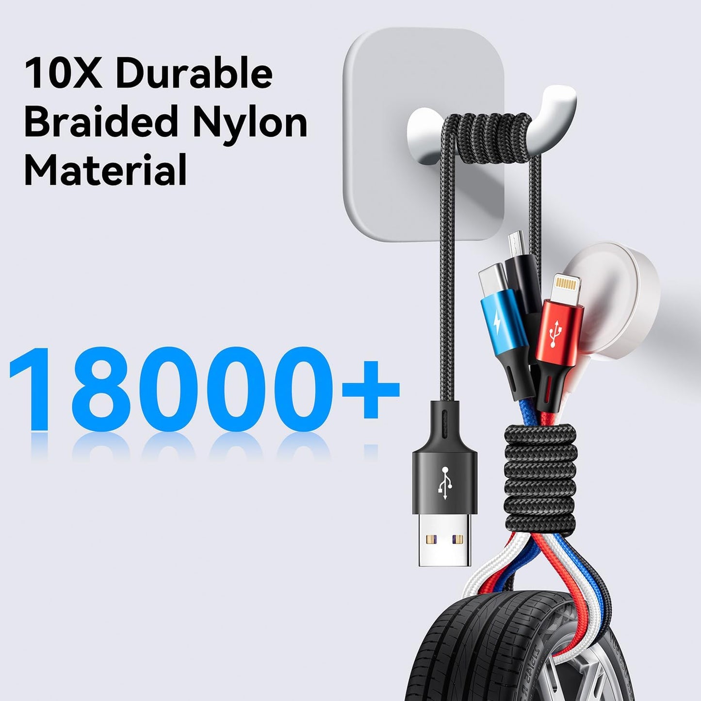 2026 Travel Essentials,Multi Charging Cable for Apple Watch Charger,6ft | Cruise Vacation Camping Essentials,iPhone Charger,4 in 1Charging Docks for iWatch Series 11-2/Ultra,iPhone 17-12,Car,2 packs