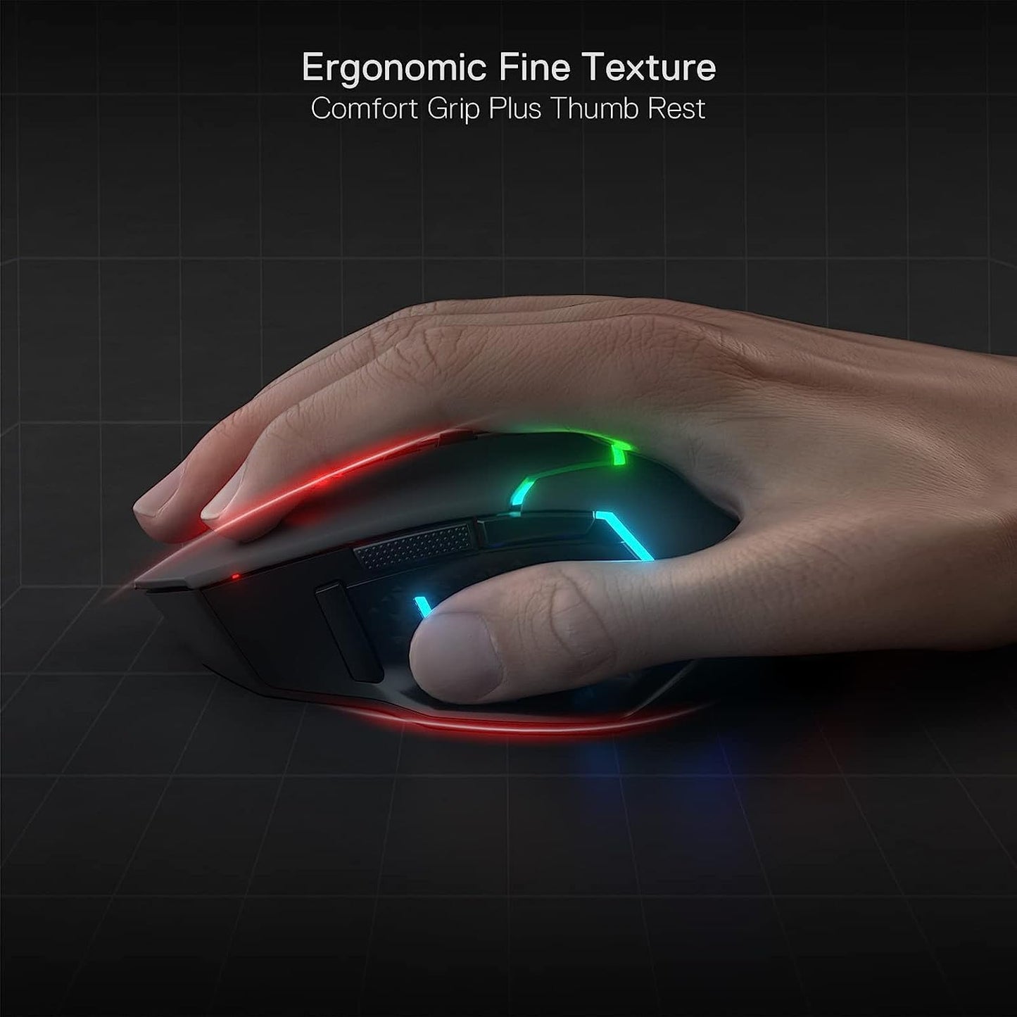 Redragon M690 PRO Wireless RGB Gaming Mouse 8000 DPI Remapping Keys | Cable-Free 0 Delay, Rapid-Fire Macro Keybinds, Vibing Backlight, Ergonomic Grip Body Comfort
