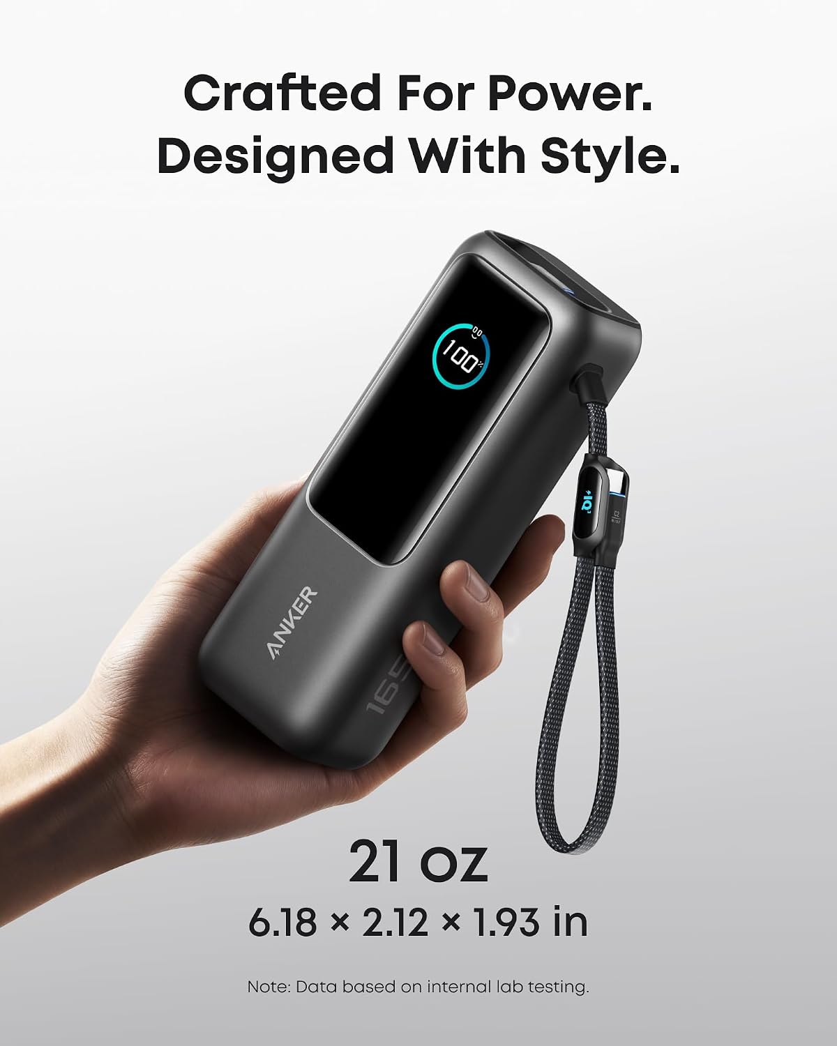 Anker Laptop Power Bank, 25,000mAh Travel Essential with 165W Total Output | 3 USB-C Ports with 100W Max Each, Built-In Retractable Cables, Flight-Ready, for iPhone 17 Series ,MacBook, and More