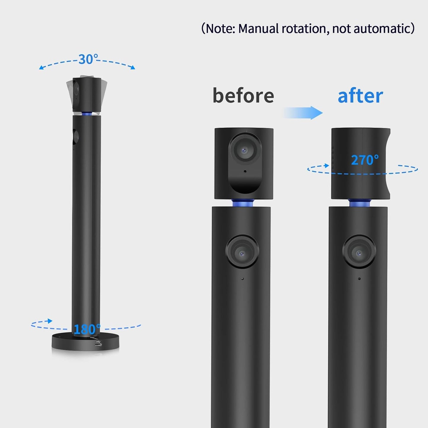 CZUR Halo X Pro Dual Webcam for PC, 1080P Web Camera with Microphone | USB Camera for Computer, 90° View, Plug & Play, Compatible with Windows&Mac, for TikTok/YouTube/Yahoo Messenger