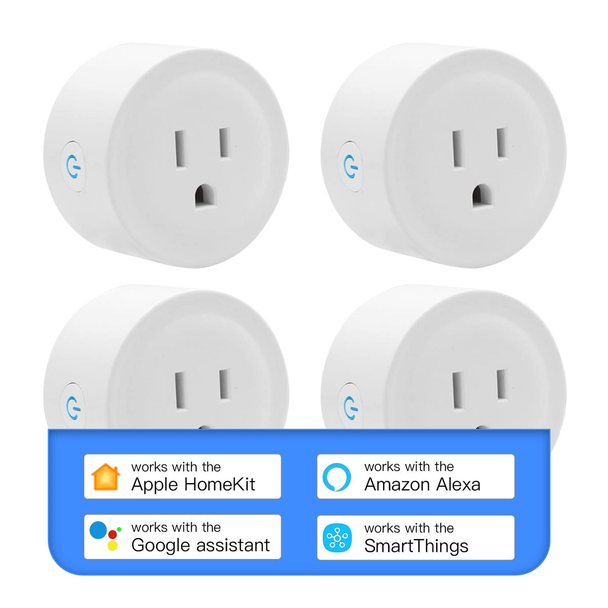 Smart Plug Work with HomeKit, DoHome Smart WiFi Outlet Work with Apple HomeKit, Alexa and Google Assistant Voice Control Plug with Timer Function and Group Control No Hub Required 4 Pack