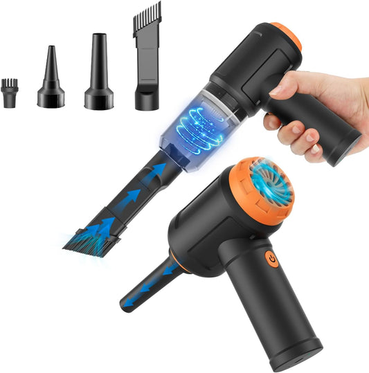 Meudeen Air Duster - Computer Vacuum Cleaner - for Keyboard Cleaning - Cordless Canned Air - 110000RPM Powerful PC Cleaner(Air-01)