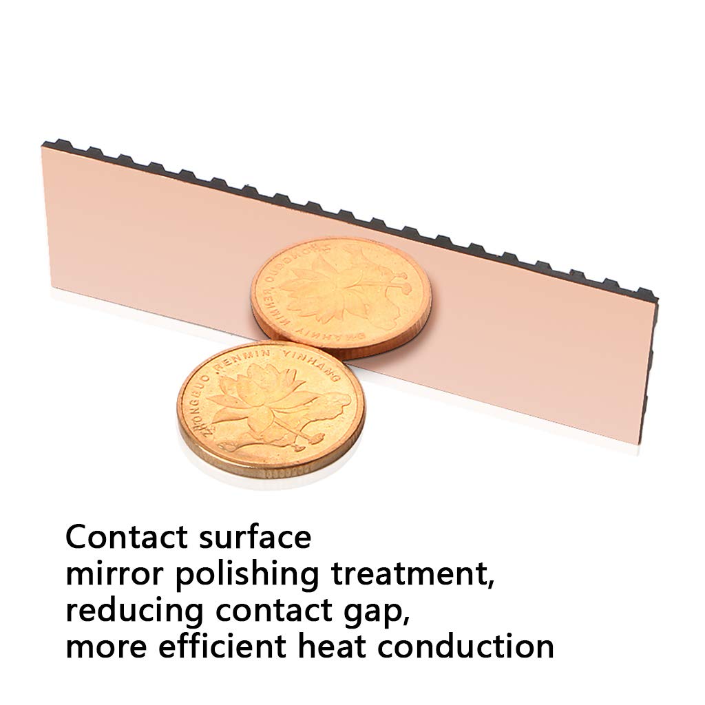 M.2 Heatsink for PS5 PCI-E NVME 2280 SSD Graphene Coating Copper Heat Sink,High Performance SSD Radiator with Thermal Pad for Laptop PC 2280 NGFF Solid State Disk Cooler(70x20x4mm)