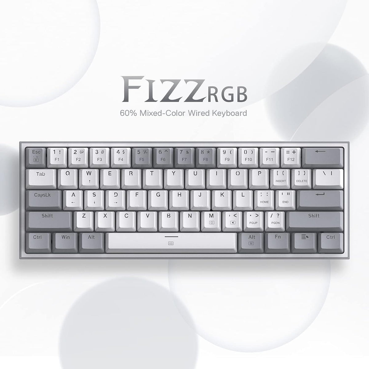 Redragon K617 Wired 60% Compact Hot-Swap RGB Gaming Mechanical Keyboard | 61 Keys Design for More Room to Aim, Swap-Ready Socket for Mod, Vibrant 20-Mode Lighting Hype Vibing, Pro Software Supported