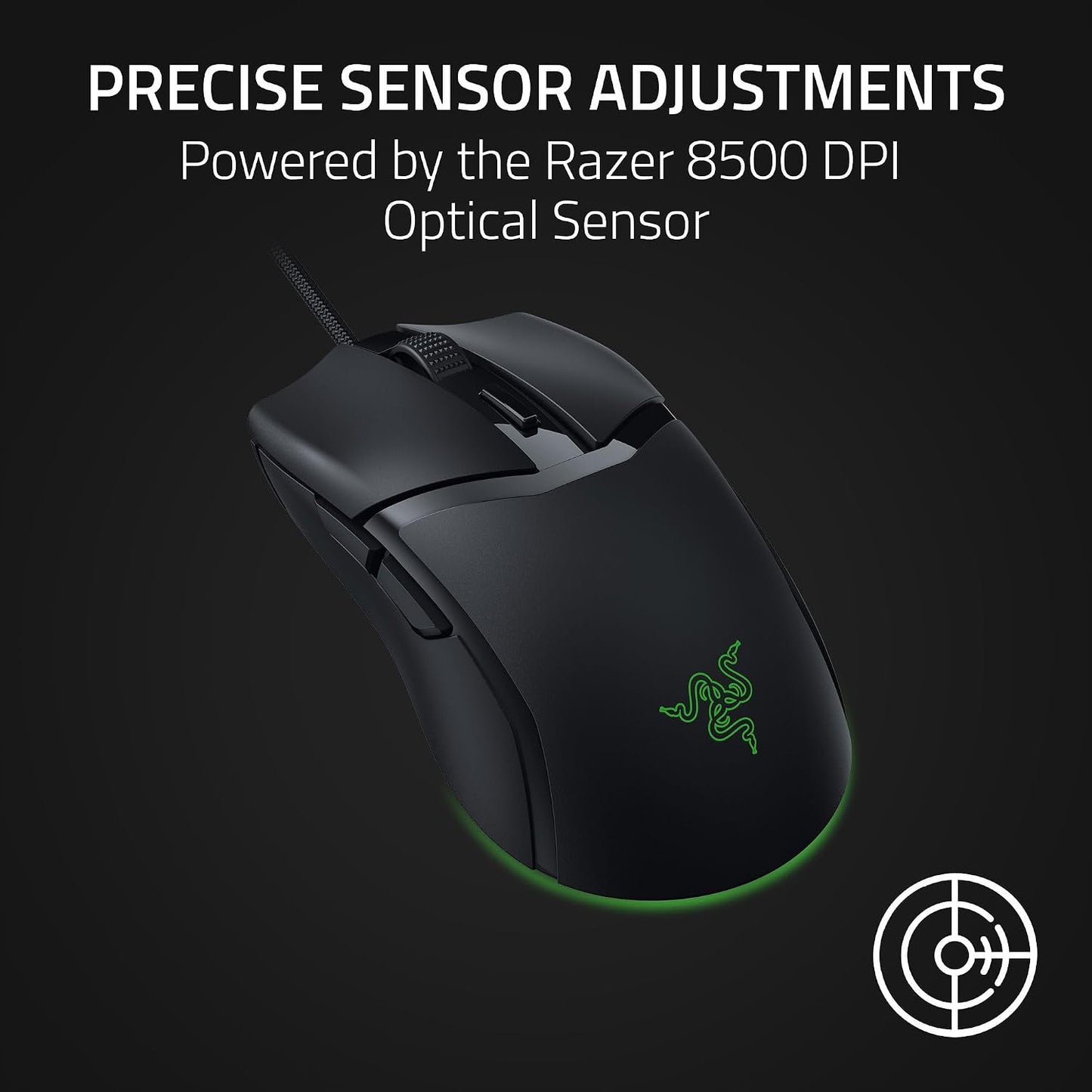 Razer Cobra Wired Gaming Mouse, Gen-3 Optical Switches, 58g, Black | Chroma RGB Lighting with Underglow, Precise 8500 DPI Optical Sensor, 100% PTFE Mouse Feet