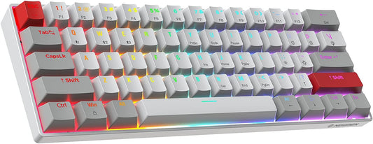 Newmen GM610 60% Wireless Mechanical Gaming Keyboard (Linear Red Switch) | 60% Wireless Gaming Mechanical Keyboard,Wired/Bluetooth/2.4G RGB Backlit, Anti-Ghosting Keys,Programmable,Hot-Swappable