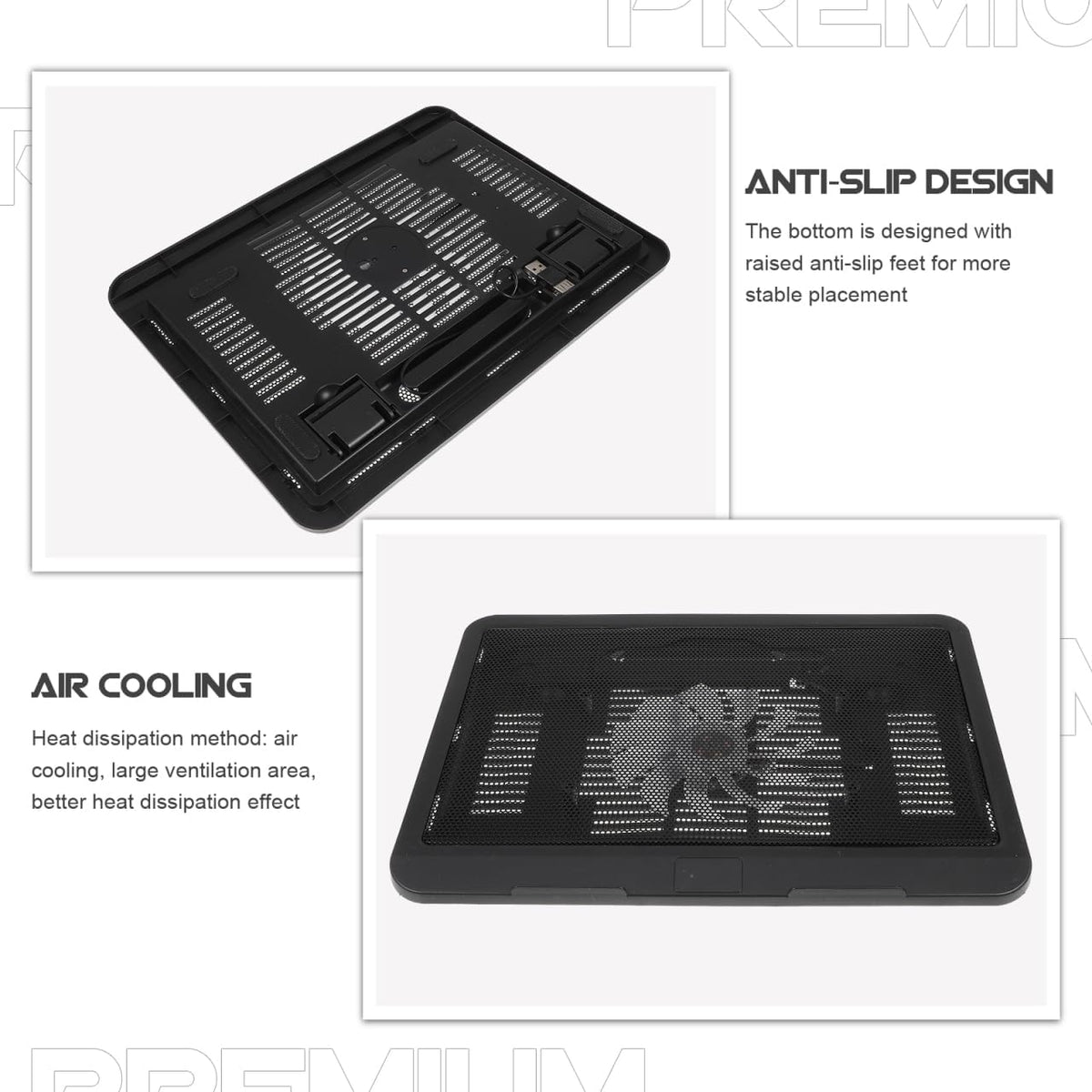 SHERCHPRY Laptop Cooling Pad USB Powered Notebook Cooler Laptop Stand Accessory with Anti-Slip feet Air Cooling Ventilation for and Gaming 12.99 X 9.84 X 0.94 in