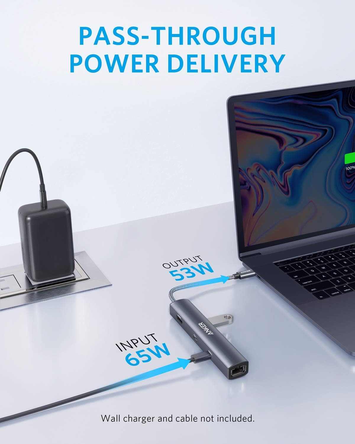 Anker USB-C Hub with Ethernet, 6-in-1 Multiport USB C to Ethernet Adapter | 4K HDMI Adapter with Ethernet, 65W Max PD, USB-C & 2 USB-A Data Ports, for MacBook Air, iPad Pro, XPS, Home Office and More