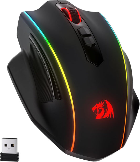Redragon M686 Wireless RGB Optical Gaming Mouse 16000 DPI Remapping Keys | Cable-Free 0 Delay, Smooth Precise Tracking, Custom Macro Keybinds, Vibing Backlight, Ergonomic Grip Body Comfort