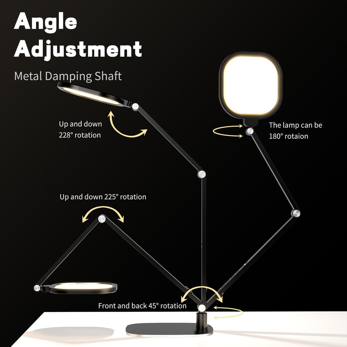 LitONES LED Desk Lamp for Home Office, Soft Edge-lit Design - Modern Style | Eye-Caring Diffused Light, Professional Computer Light for Reading, Crafts & Zoom, Dimmable with 30 Modes, Memory & Timer