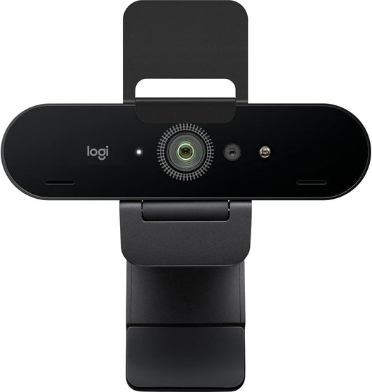 Logitech Brio 4K Ultra HD Webcam | Noise-canceling mics, auto light correction, wide field of view, adjustable mounting clip