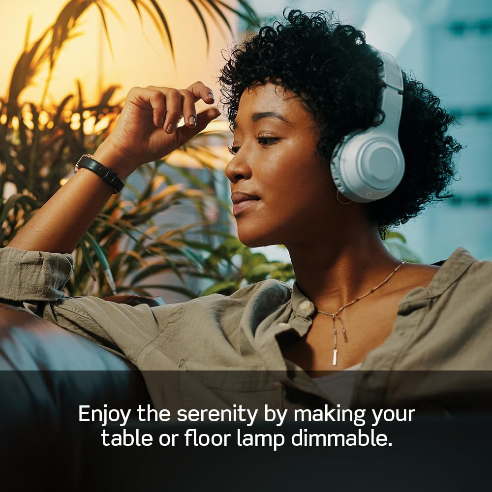 Leviton Table Top Plug in Lamp Dimmer for Dimmable LED, Halogen and Incandescent Bulbs, TBL03-10E, Black