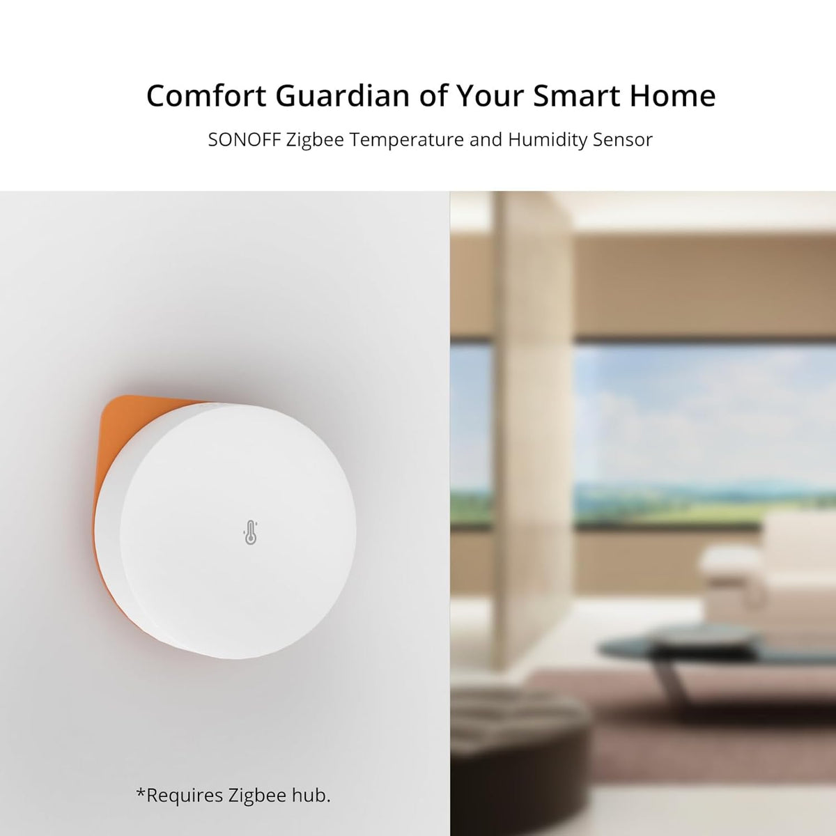 SONOFF SNZB-02P Zigbee Indoor Temperature Humidity Sensor, Thermometer Hygrometer with Alert, Works with Alexa & Google Home for Remote Monitoring and Home Automation, ZigBee 3.0 Hub Required, 2-Pack