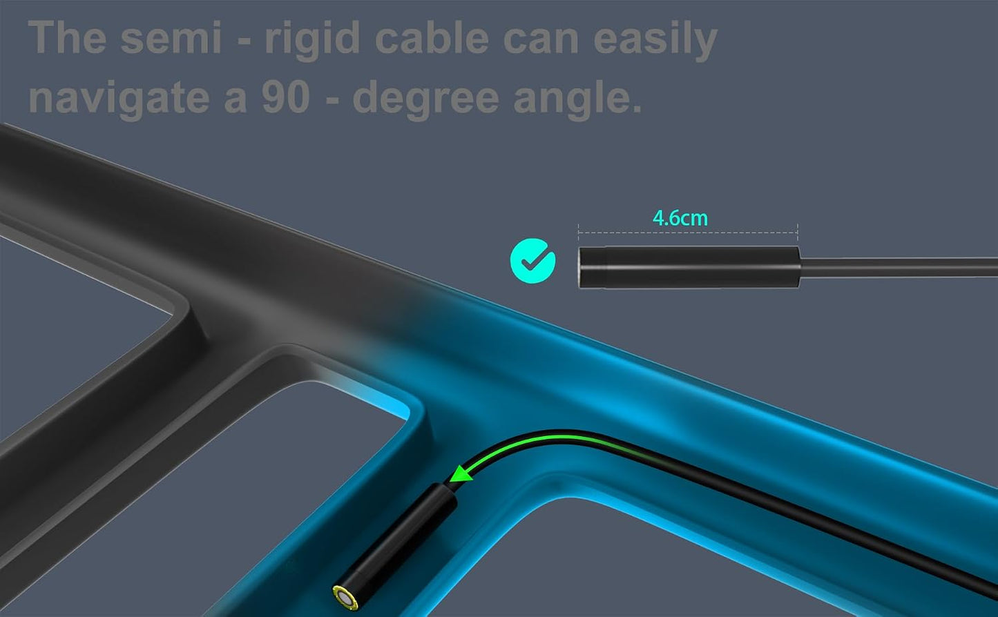 Endoscope Camera with Light, 1920P HD Borescope, 8 Adjustable LED Light, IP67 Waterproof 16.4ft Snake Camera, Semi-Rigid Cable Inspection for Android, iOS