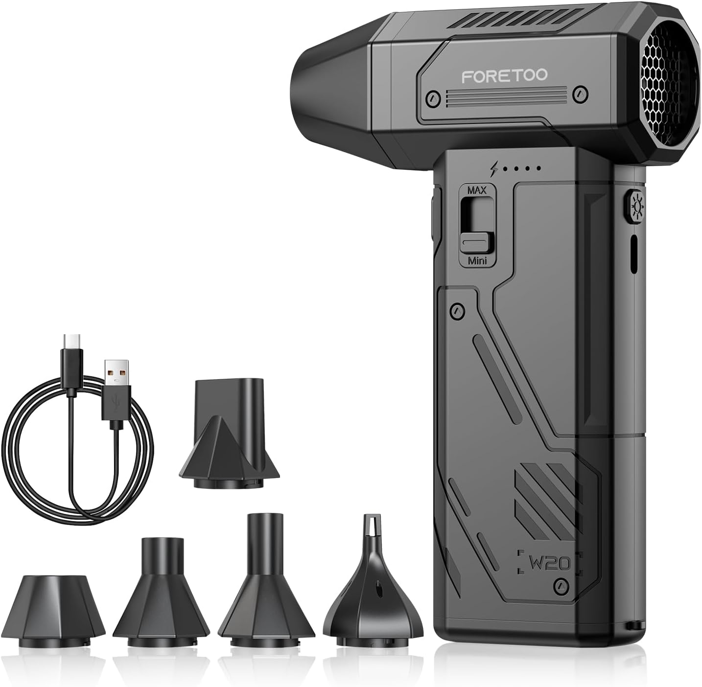 Compressed Air Duster,130000RPM Electric Air Duster Brushless Motor with Adjustable Stepless Speed, Fast Charging Rechargeable Cordless Air Blower for PC,Car,Keyboard,Pet,Home & Outdoor