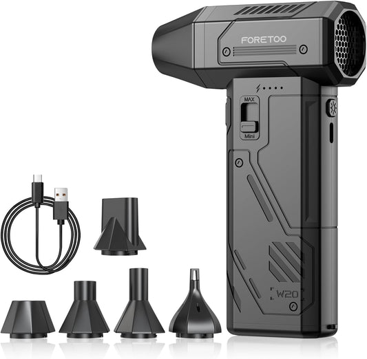Compressed Air Duster,130000RPM Electric Air Duster Brushless Motor with Adjustable Stepless Speed, Fast Charging Rechargeable Cordless Air Blower for PC,Car,Keyboard,Pet,Home & Outdoor