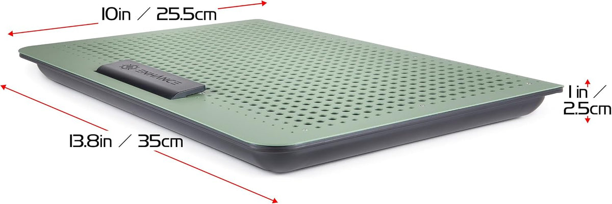 ENHANCE Aluminum Laptop Cooling Pad, 6-Fan Laptop Cooler Stand for 17 Inch Laptops, 7-Height Adjustable Riser with Fan Speed Control, USB Data Pass-Through, Modern Design for Home Office School (Sage)