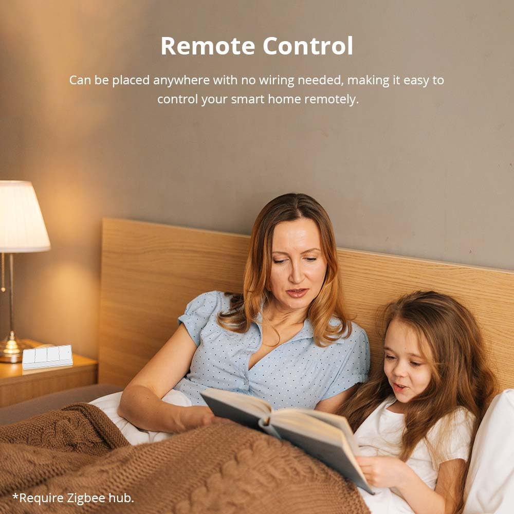 Wireless Zigbee Smart Button, 4-Way Remote Control Button Switch for Smart Home Devices, Scene Controller, Compatible with Tuya, Home Assistant, Homey, Hubitat, Requires Tuya Zigbee Hub