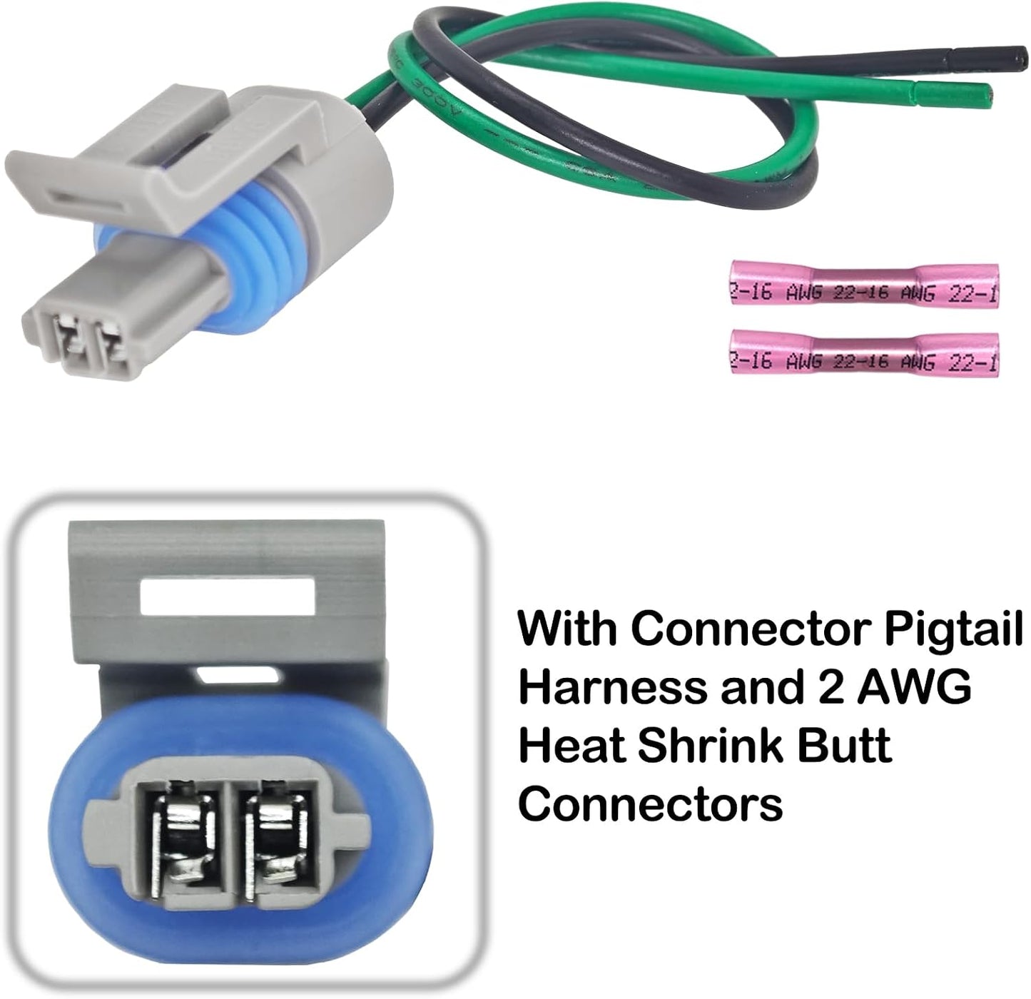 25036751 Intake Air Temperature Sensor Kit w/Pigtail Harness - Fits for GM, Buick, Cadillac, Chevrolet, GMC, Oldsmobile, Pontiac (1985-2009 Models) - Replaces 25036751, 25037225, 25037334