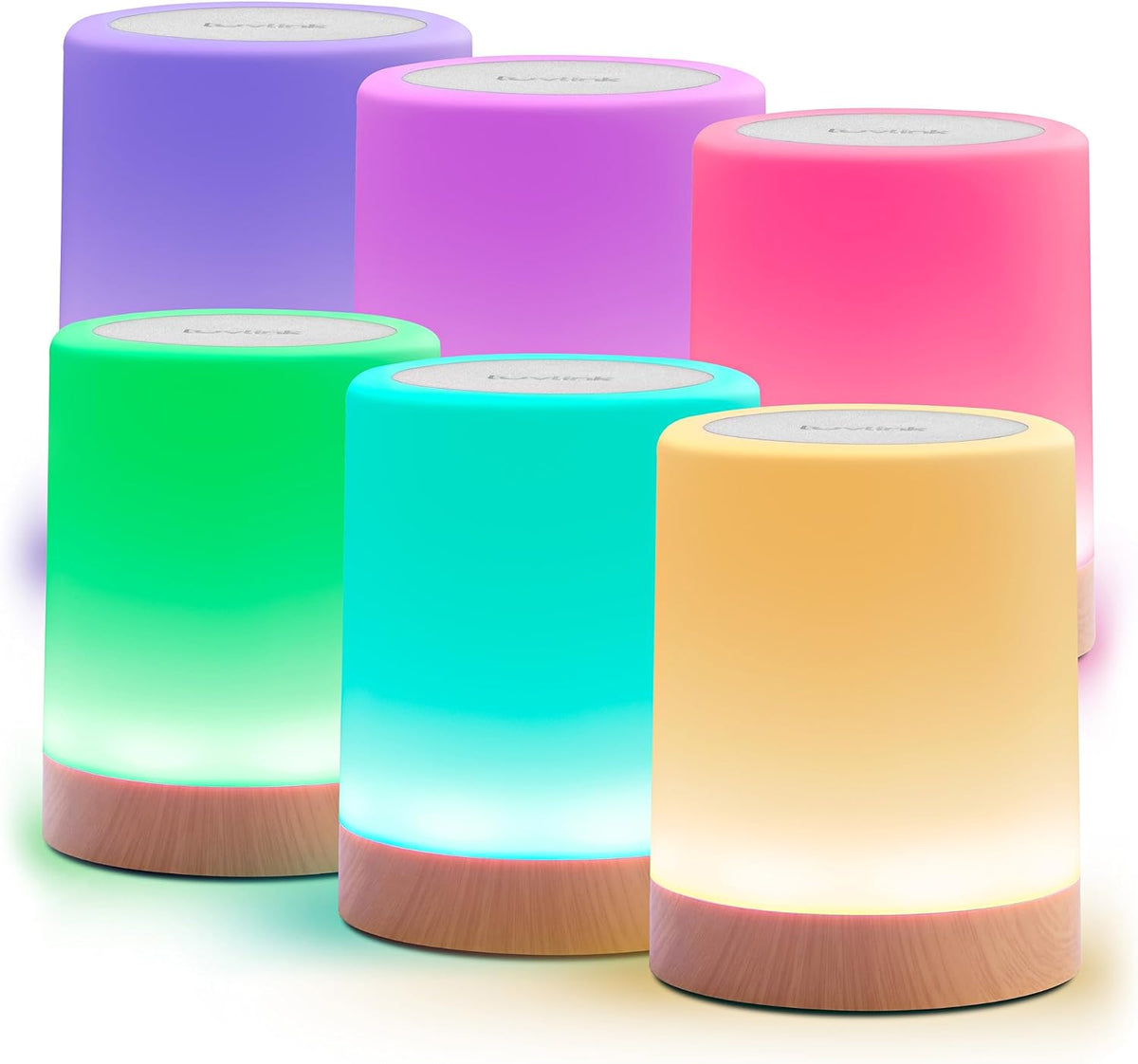 LuvLink Friendship Lamp v2.0 - Long Distance WiFi Touch Lamps for Couples, Friends & Family | Stay Connected from Anywhere – Easy App Setup – No Subscription (Set of Six)