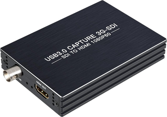 ACHAVE SDI Capture Card USB 3.0, 1080P 60FPS Video Audio Capture Device with HDMI Loopout, Game Streaming Recording Card for Windows Linux OS X, Plug and Play