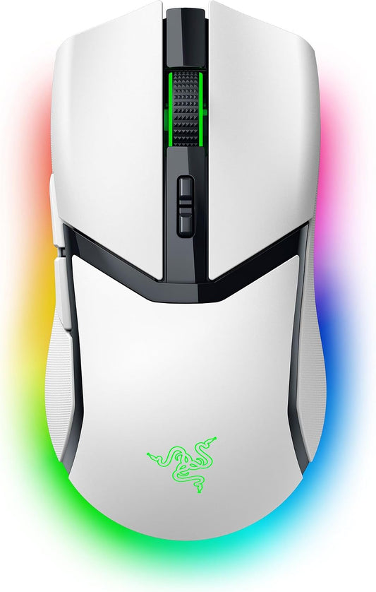 Razer Cobra Pro Wireless Gaming Mouse, 2.4Ghz, BT, USB-C, White | Chroma RGB Lighting, 30K Optical Sensor, Gen-3 Optical Switches, 10 Customizable Controls, Up to 170 Hr Battery