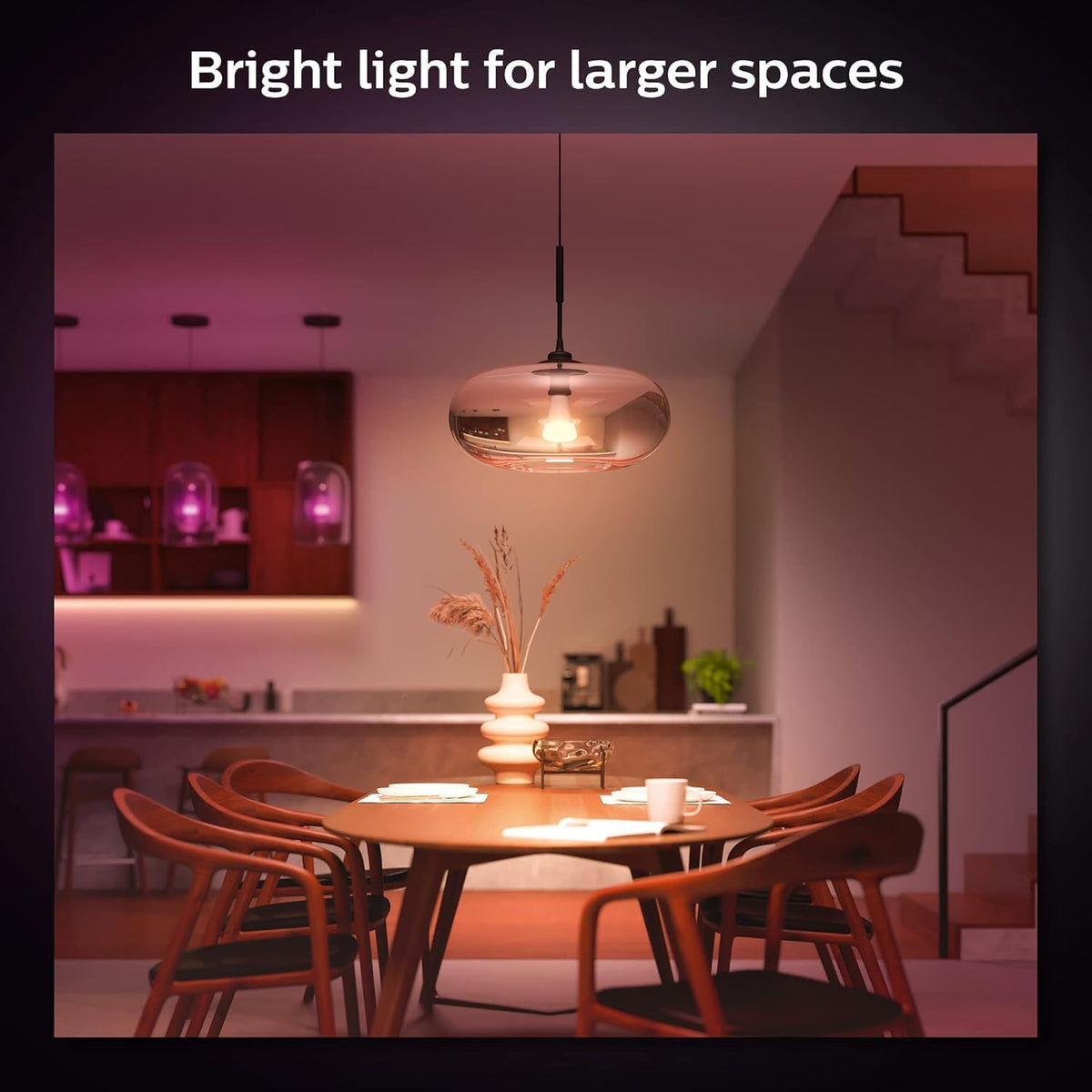 Philips Hue Smart LED A21 Bulb, White and Color Ambiance, E26 Base, 13.5W, Full Spectrum Light 1000K-20000K, 1600 Lumens, Dimmable, Compatible with Alexa, Google Assistant, and Apple Home, 1 Pack