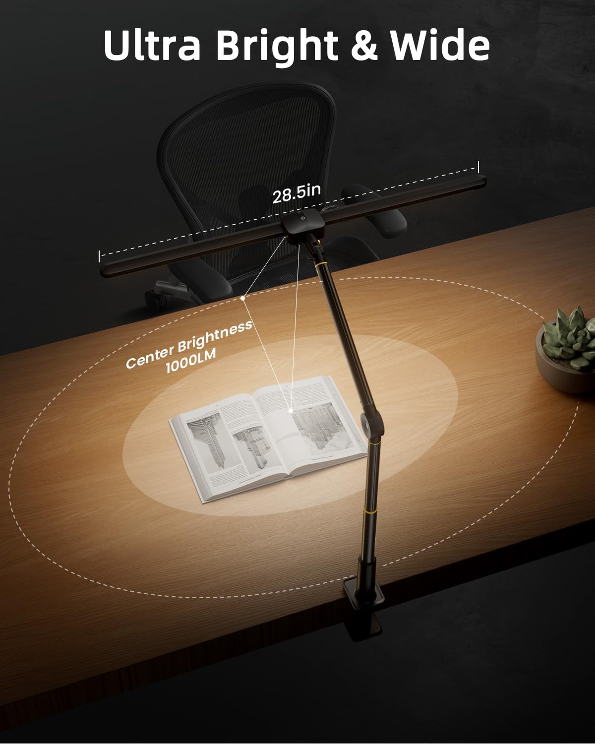 Desk Ring Light with Stand, Sensor Switch Dual Light Head