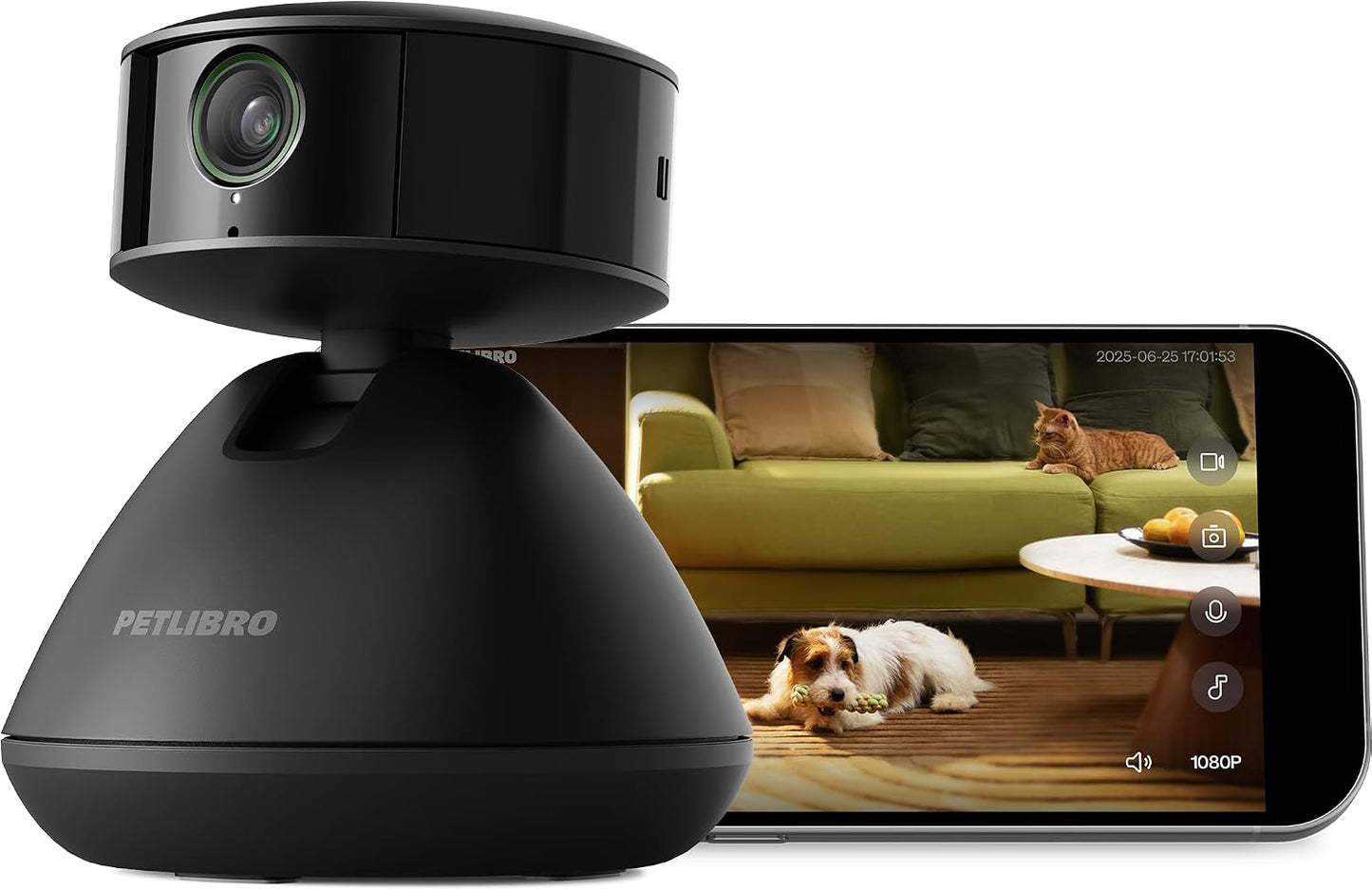 PETLIBRO Dog Camera with Phone App, 360° Auto Tracking Pet Camera Indoor with Phone App for Home Alone Pets, Cat & Puppy Camera with 2-Way Audio, Night Vision, Indoor Camera WiFi