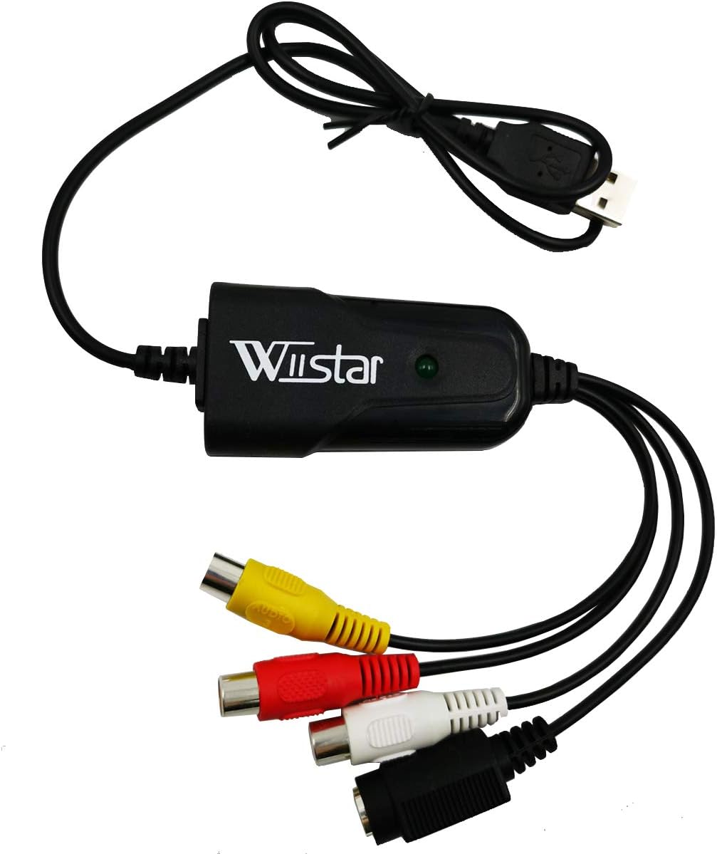 Wiistar USB 2.0 Video Capture Card Device Adapter VHS to Digital Converter | Support Windows 10/8/7/XP Capture Video Driver Free Easycap