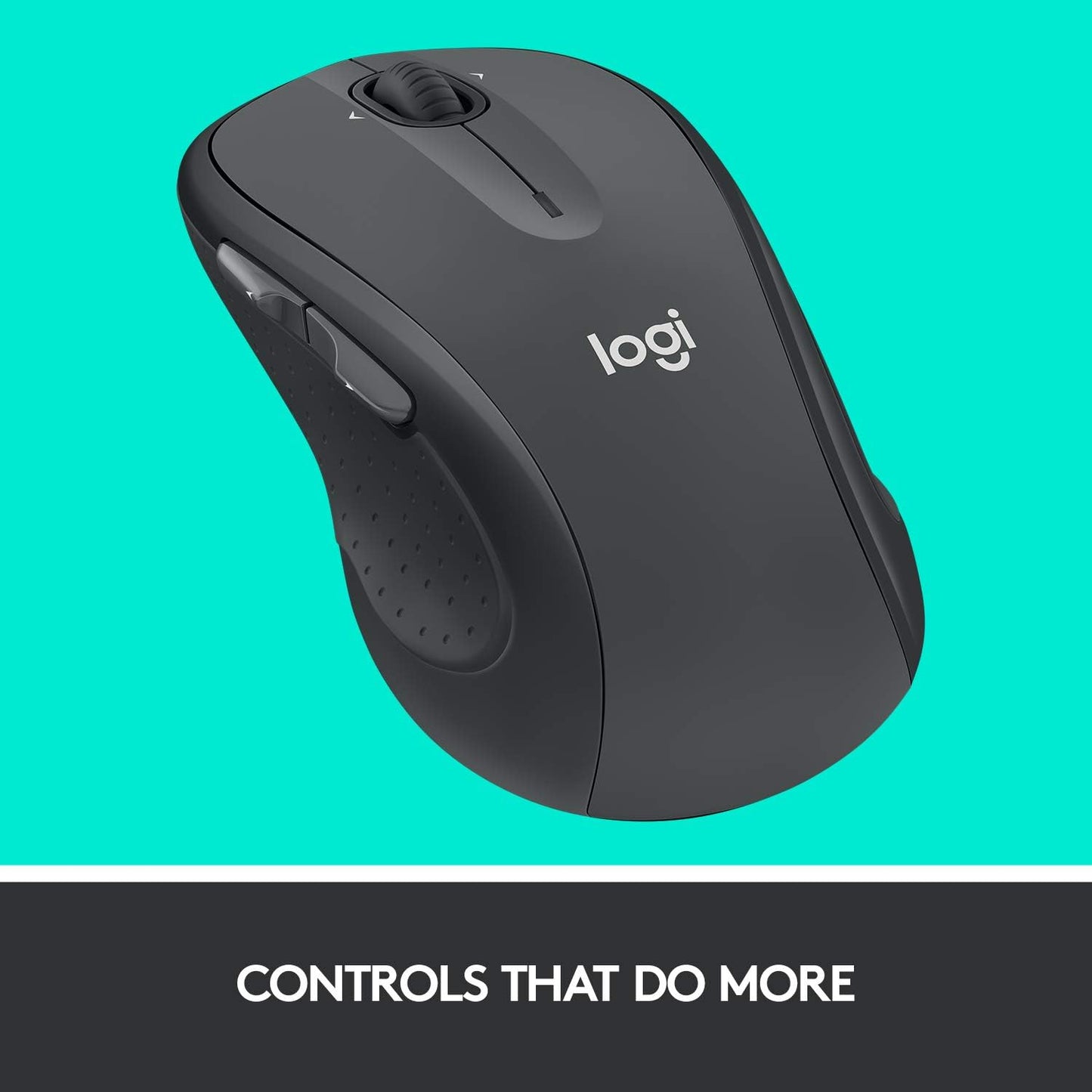 Logitech M510 Full Size Ambidextrous 2.4 GHz Wireless Mouse | 2.4 GHz USB-A Nano Receiver, tilt-to-scroll function, 2-year battery life, Windows Mac Linux compatible, certified for Chrome
