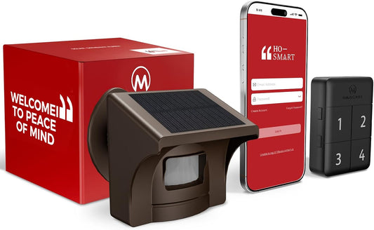 eMACROS Pro4 2.4G Wi-Fi Smart Solar Driveway Alarm with App Notifications
