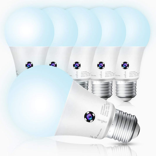 Sengled Dusk to Dawn Light Bulbs Outdoor, 5000K Daylight A19 LED Bulb 75W Watt Equivalent(10.5W), Automatic LED Dusk to Dawn Light Bulbs for Front Porch 6 Pack, Outdoor Indoor, UL Listed,