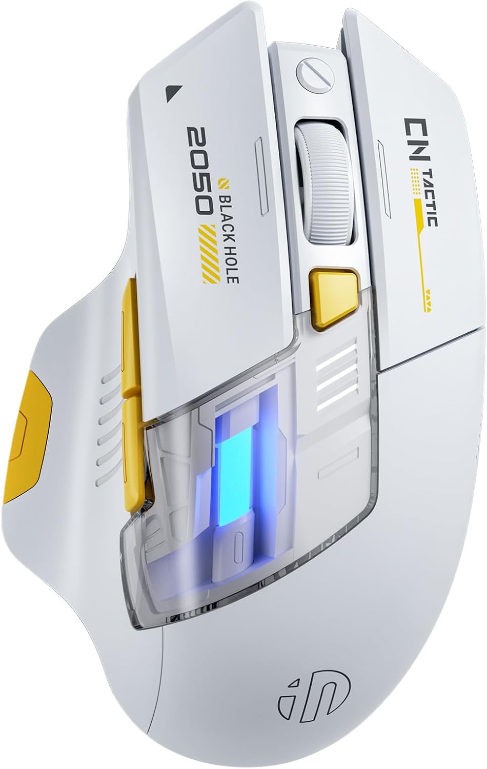 INPHIC A9 Explorer Wireless Mouse for Laptop, 2.4G/Bluetooth 5.0, RGB Lighting, 2400 DPI, Visible Battery, Type-C Charging