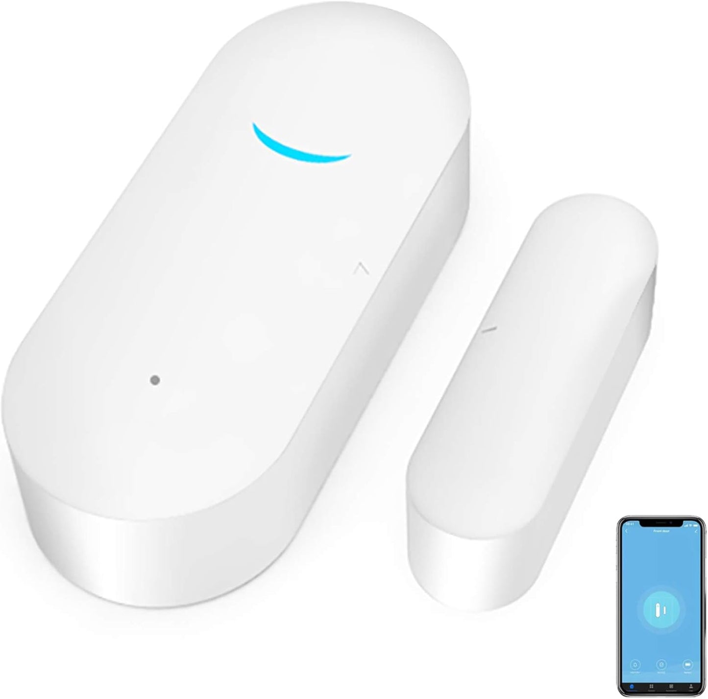 2 Pack WiFi Door Window Sensor Detector: Wireless Security Alarm Door Sensor, Tuya Door Open Contact Sensor, Compatible with Alexa,Google Home,Siri, Smart Door Sensors for Home Business Security