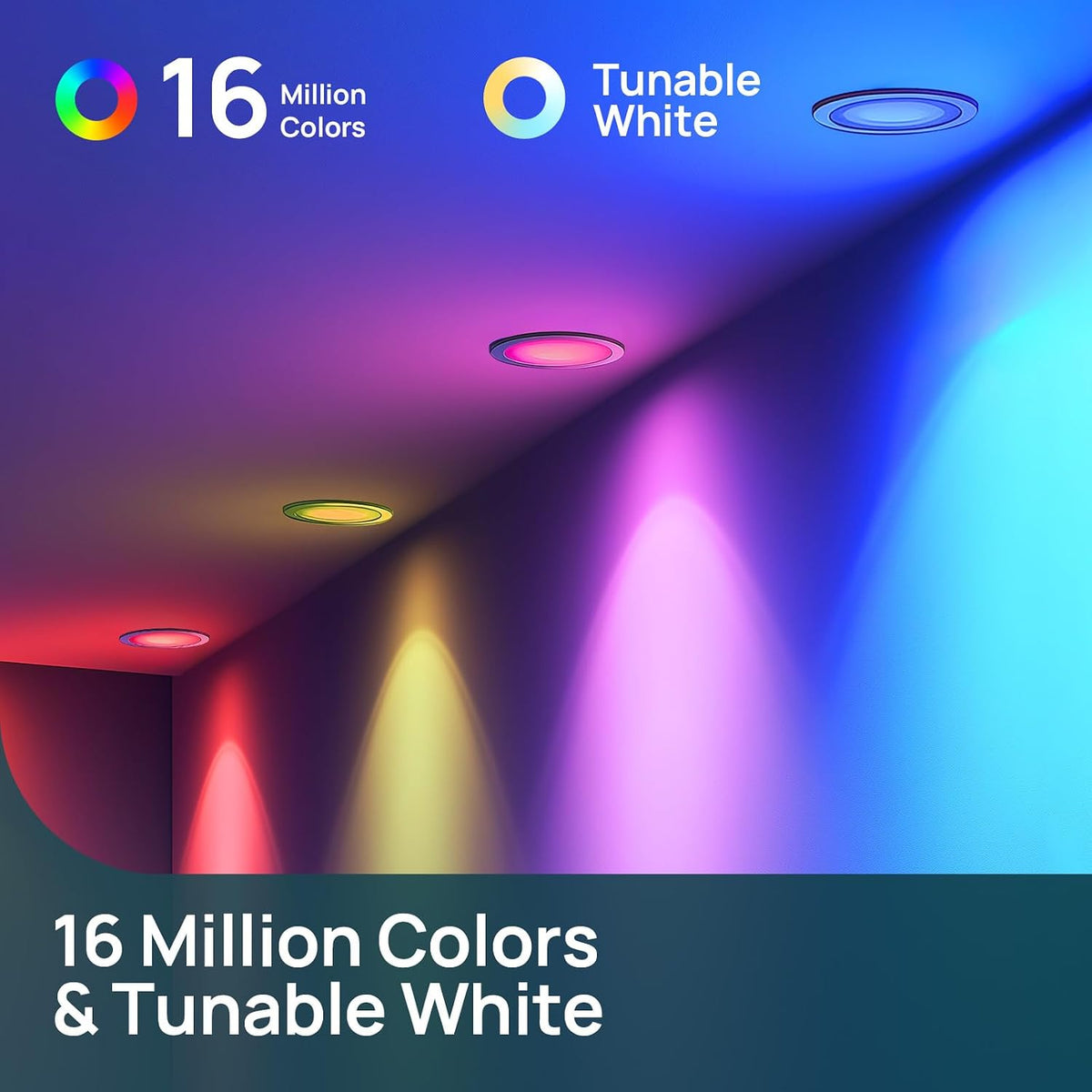 Linkind BR30 Smart Light Bulbs,1200LM Smart Flood Light Bulbs Compatible with AiDot App, Alexa, Google Home, E26 RGBTW Recessed Color Changing Bulbs, 2.4GHz WiFi Only, LED Light Bulbs 14W=85W,2Pack