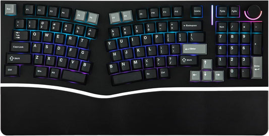MechLands Feker Alice98 Ergonomic 98 Keys Custom Mechanical Keyboard | VIA Programmable, USB-C Wired Gaming Keyboard, Hot Swappable, 5 Layer Paddings, Control Knob, NKRO, RGB for Win/Mac (Black)