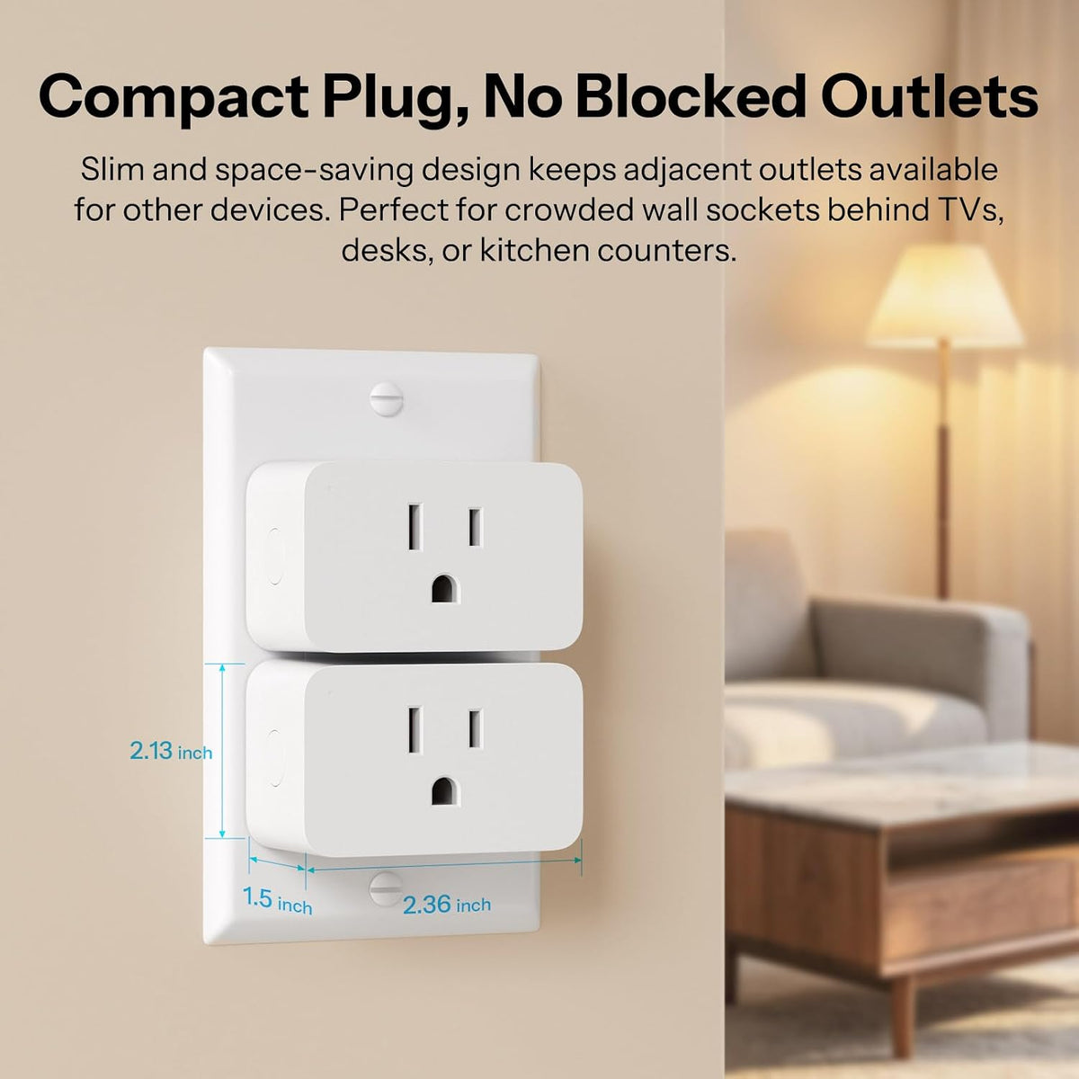 SONOFF S61s Matter Smart Plug, 15A Wi-Fi Outlet with Energy Monitoring