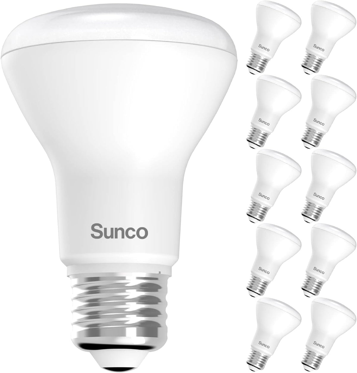 Sunco 10 Pack BR20 LED Bulb Flood Light, E26, 7W=50W, 2700K Soft White