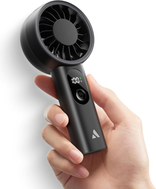 Aecooly Mighty Portable Fan, Powerful Handheld Fan, USB Rechargeable | [10H Max Cooling Time], Mini Personal Battery Powered, Pocket for Travel, Summer, Gifts for Women, Girls -Black
