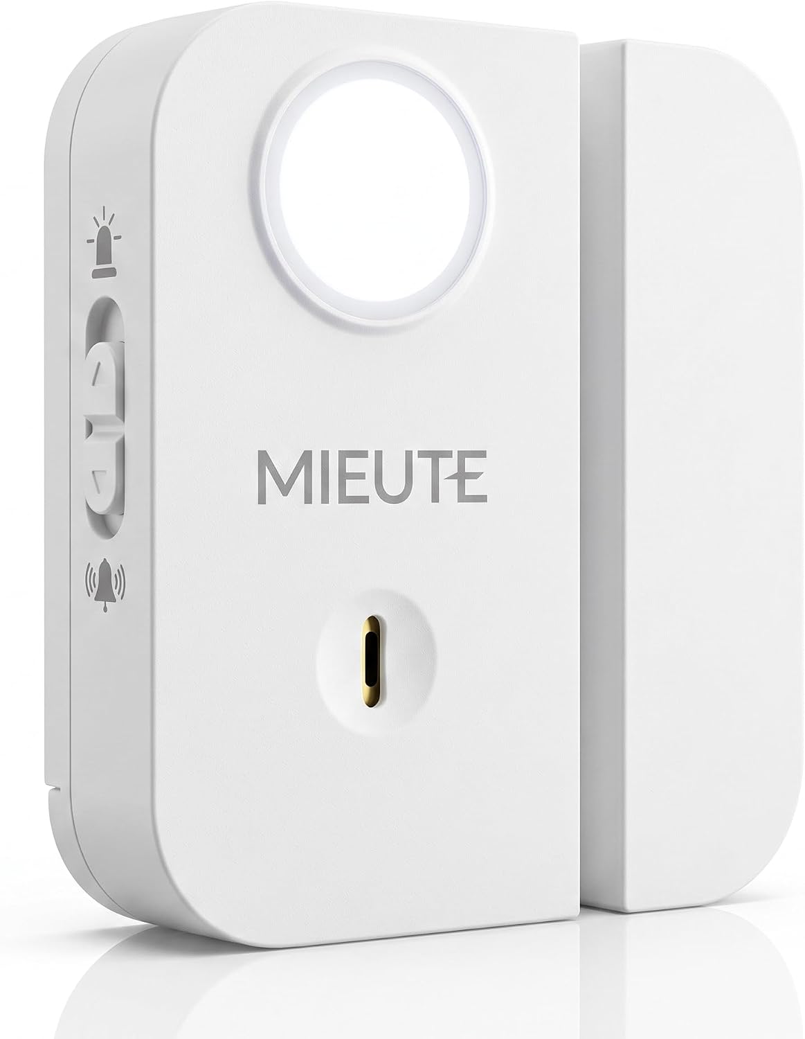 Premium Door Window Alarm with 130dB Siren & Blinding Strobe Light, Rechargeable Smart Dual-Mode Security Sensor for Travel, Hotel, & Home, Washable Nano-Adhesive Drill-Free Installation