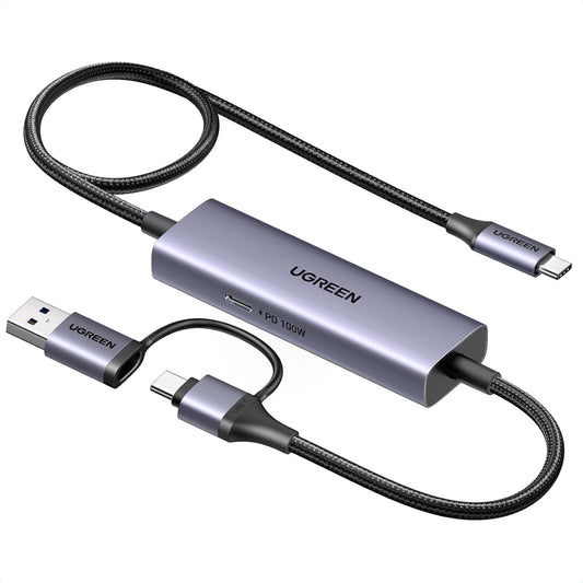 UGREEN 2K 30FPS 1080P 60FPS USB C Video Capture Card for Streaming, Gaming | 100W Power Delivery, Type C to 4K USB3.0, Compatible with Switch 2, iPad, Quest 3, Steam Deck, iPhone 17