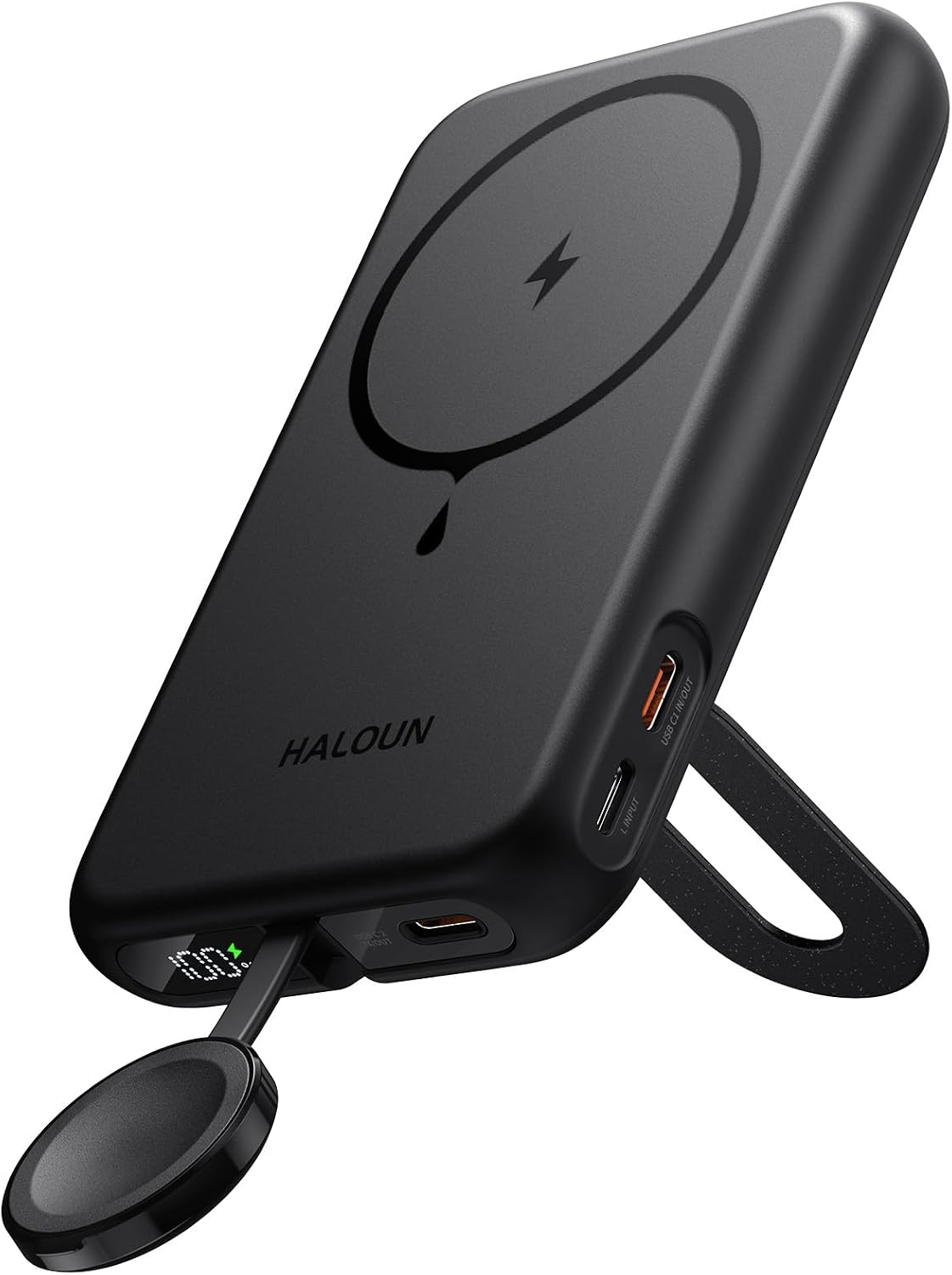 Magnetic Portable Charger for iPhone &amp; Apple Watch, 10000mAh Wireless Power Bank USB-C Fast Charging with Stand for iPhone Air/17/16/15/14/13 Series &amp; iWatch, Travel Essential for Magsafe Battery Pack