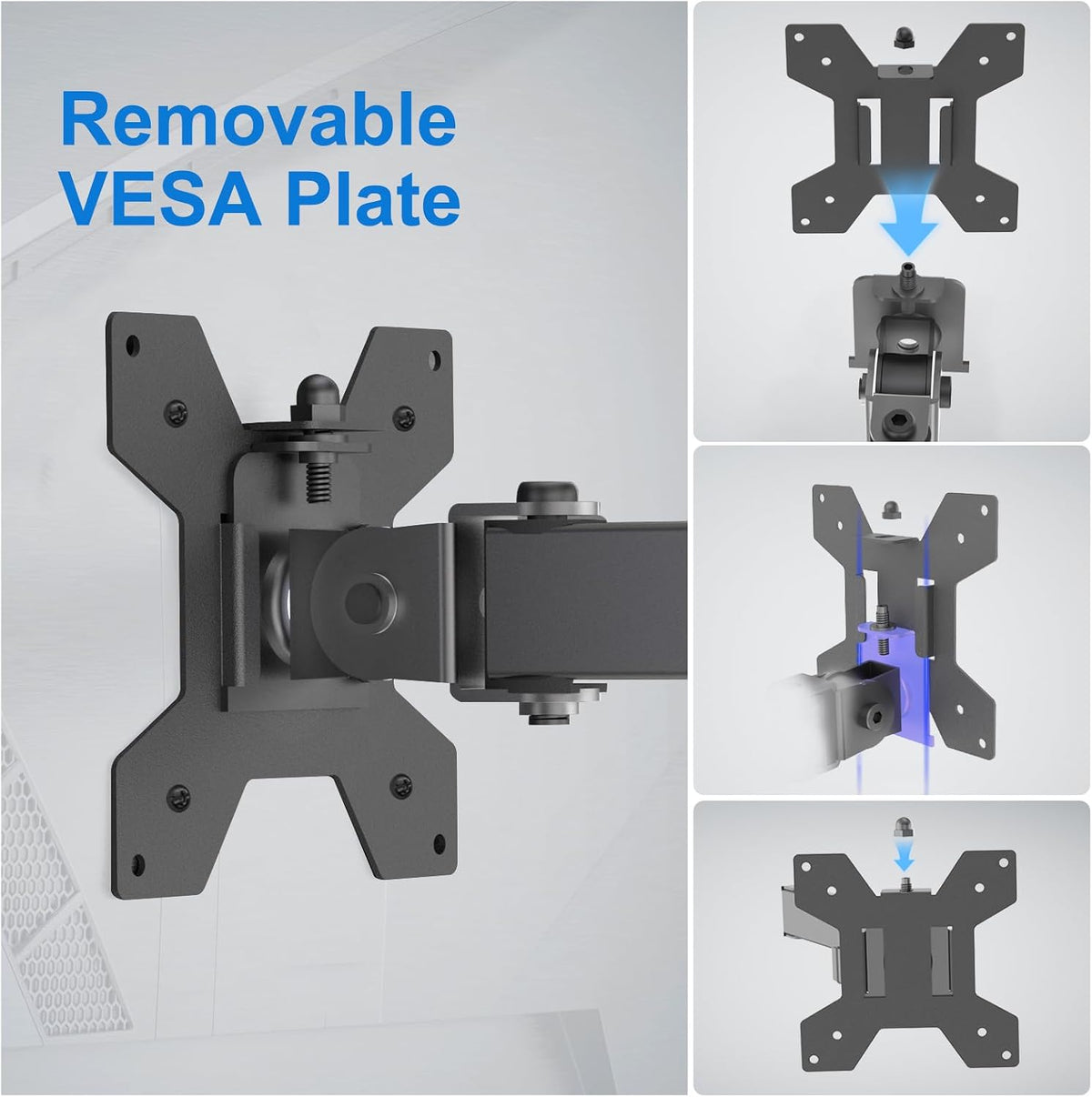 Dual Monitor Mount for 17-27 Inch Monitors up to 17.6 lbs, Desk Clamp