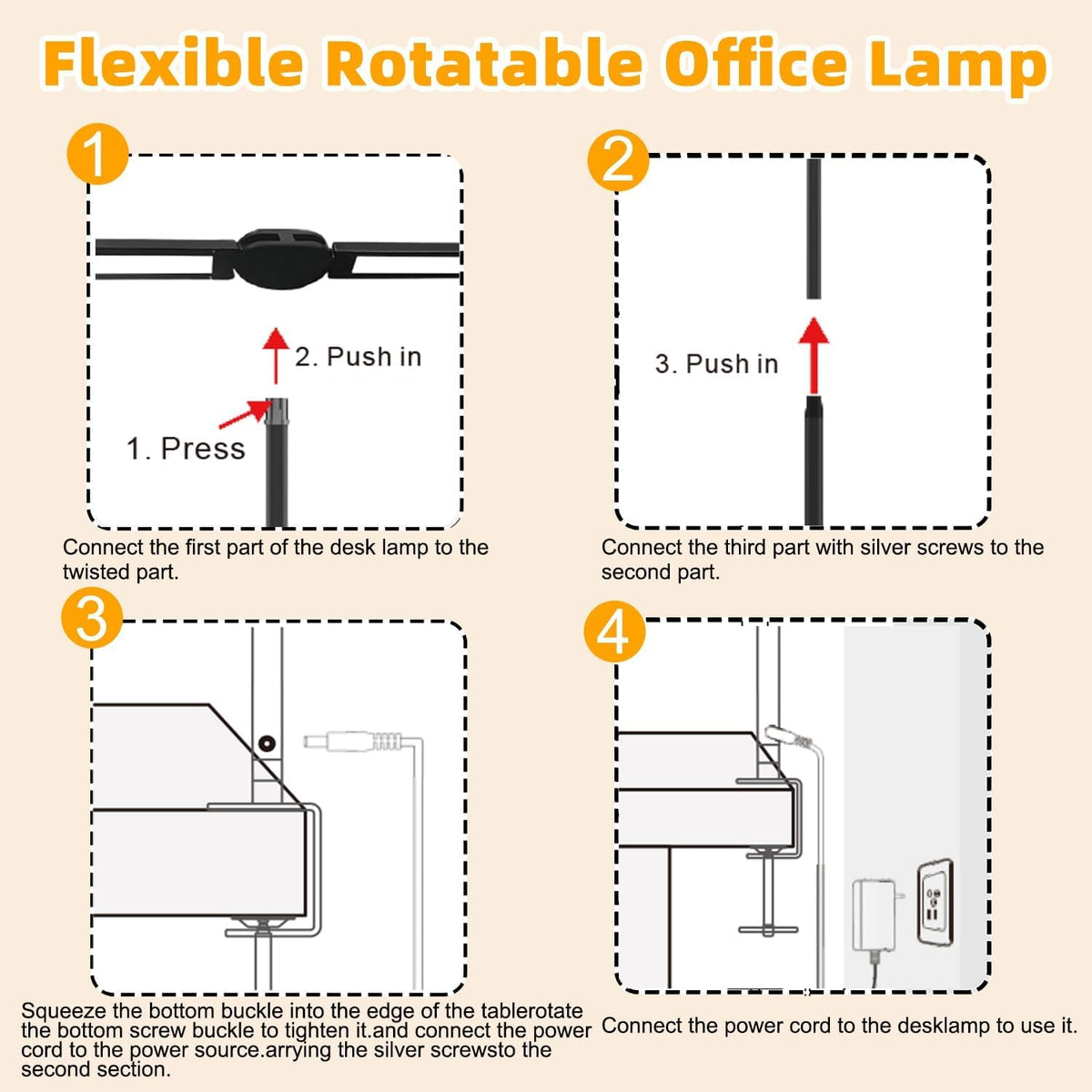 Double Head LED Desk Lamp for Office - Eye Caring Lamp with Clamp