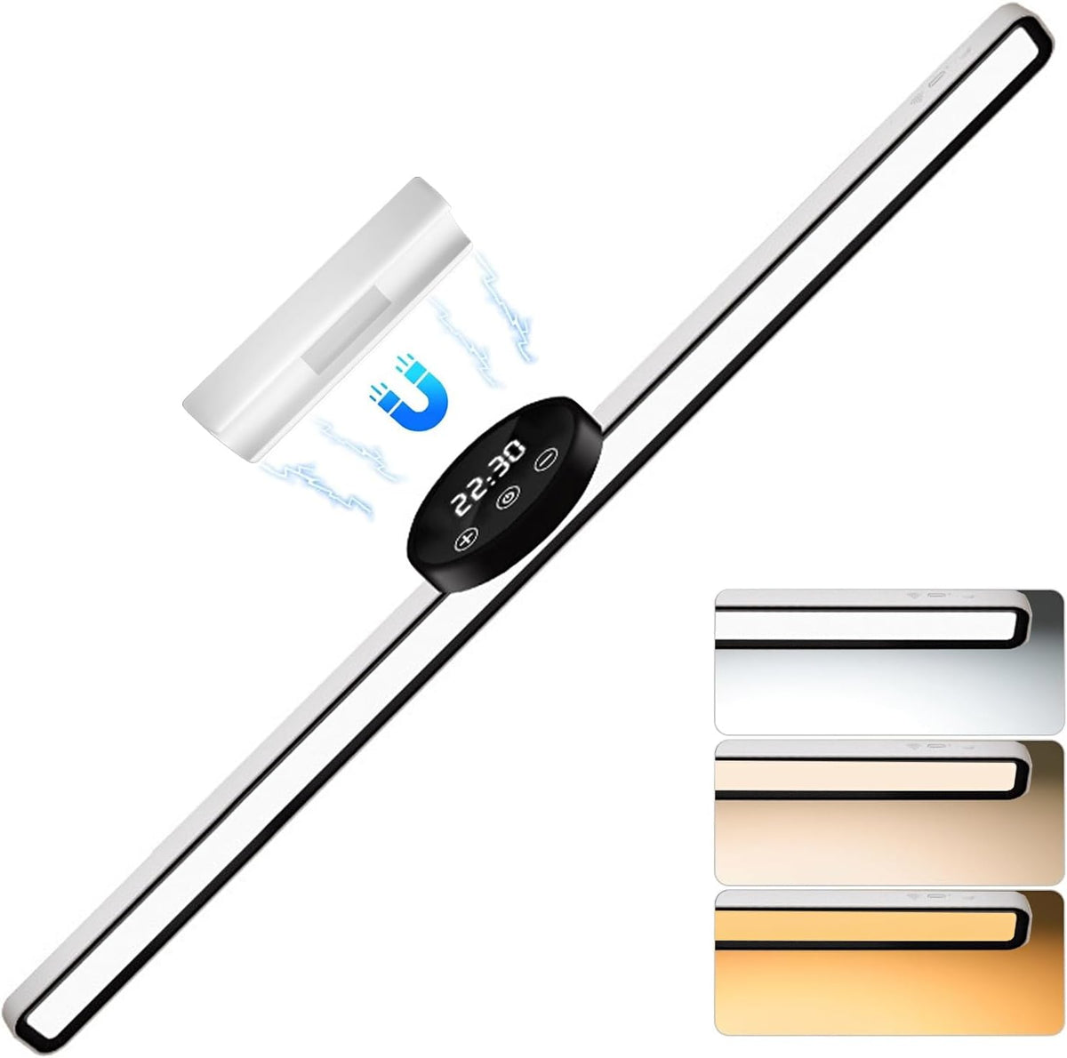 BY-J 21.6" Dimmable Mirror Lights,3 Colors Adjustable Wall Light with Led Light Bar,1800mAh Rechargeable Battery Makeup Light, Magnetic Light Bar for Cabinet,Kitchen,Closet,Bedside,Desk