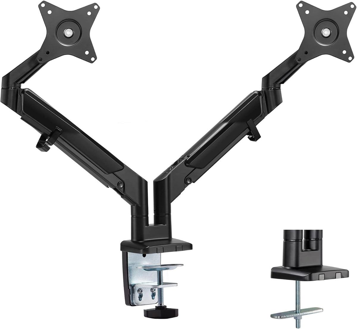 Mount-It Dual Monitor Arm Desk Mount, Low Profile Gas Spring, 17-32 in.